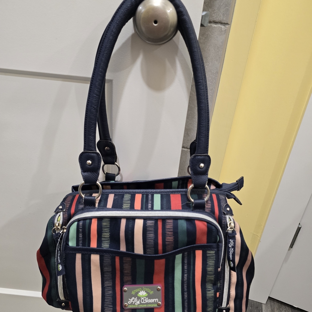 Lily Bloom Multicolor Striped Women's Bag With Multiple Pockets - Picture 2 of 14